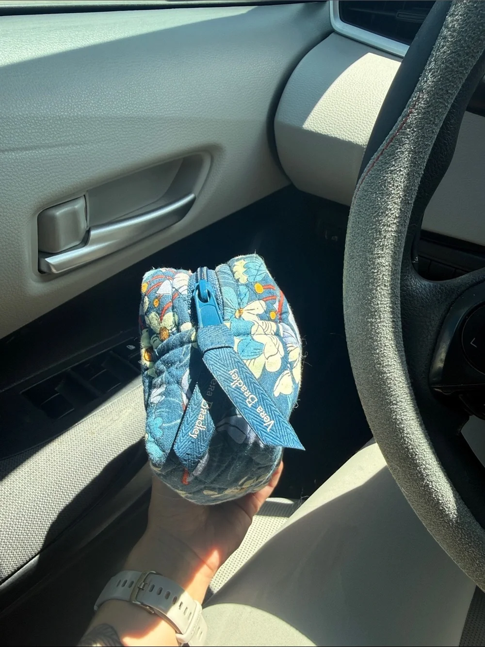 Vera Bradley Quilted Floral Cosmetic Pouch - Blue